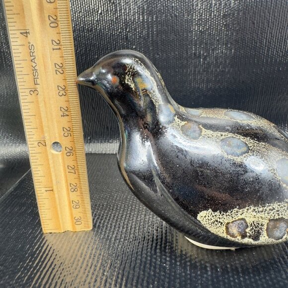 Vintage 1960s Chinese Ceramic Quail Figurine Hand Made Stoneware Pottery Bird - Picture 2 of 13